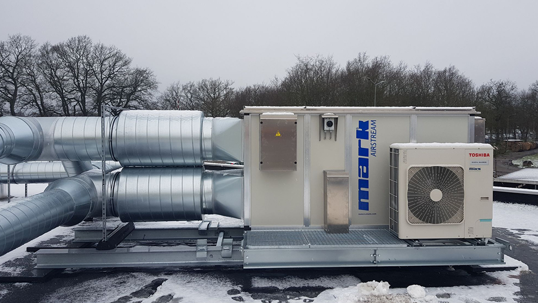 Mark Airstream WTW units kunnen ook geleverd worden met een geïntegreerde warmtepomp
