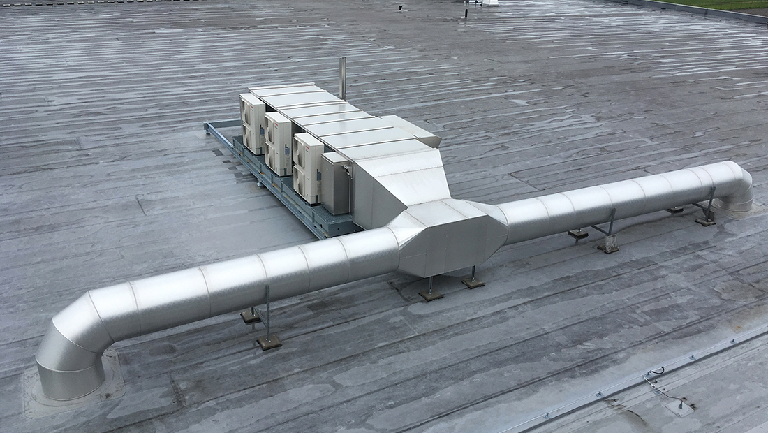 Mark AHU luchtbehandelingskasten kunnen ook geleverd worden met een geïntegreerde warmtepomp